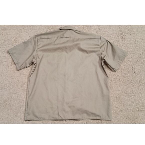 NWT Dickies Shirt Mens 2XL Tan Short Sleeve Button Down Collared Work - Picture 2 of 8